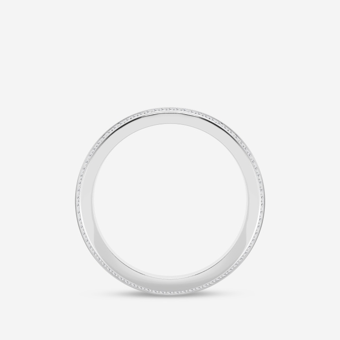 1/2 ctw Round Lab Grown Diamond 4mm Beveled Edge Satin Finish Eternity Band